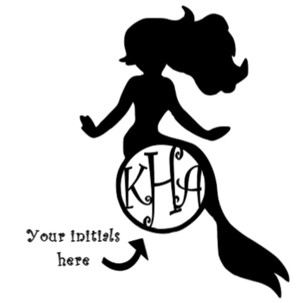 Mermaid Monogram Decal